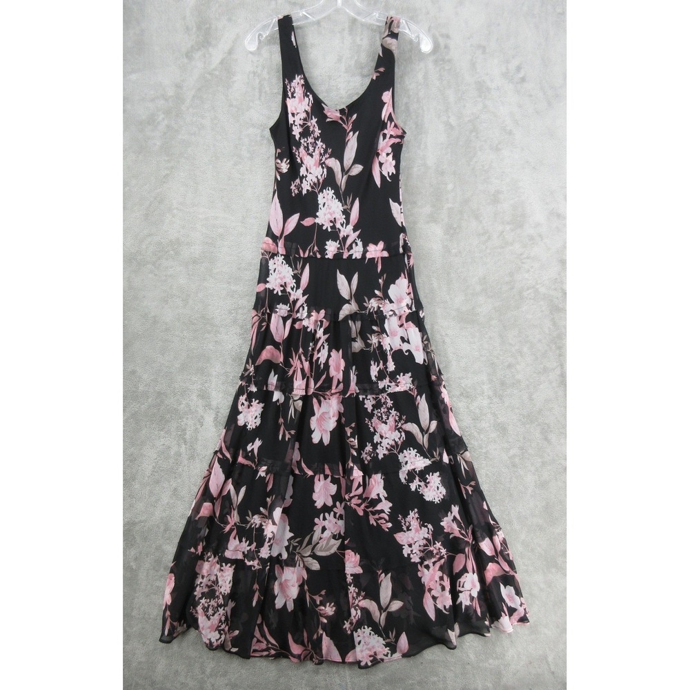 Jones Studio Dress‎ Womens 10 Maxi Floral Sheer Chiffon Romantic Fairy Feminine
